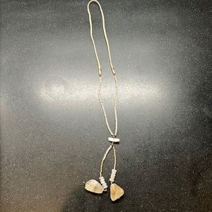 Rock necklace with leather